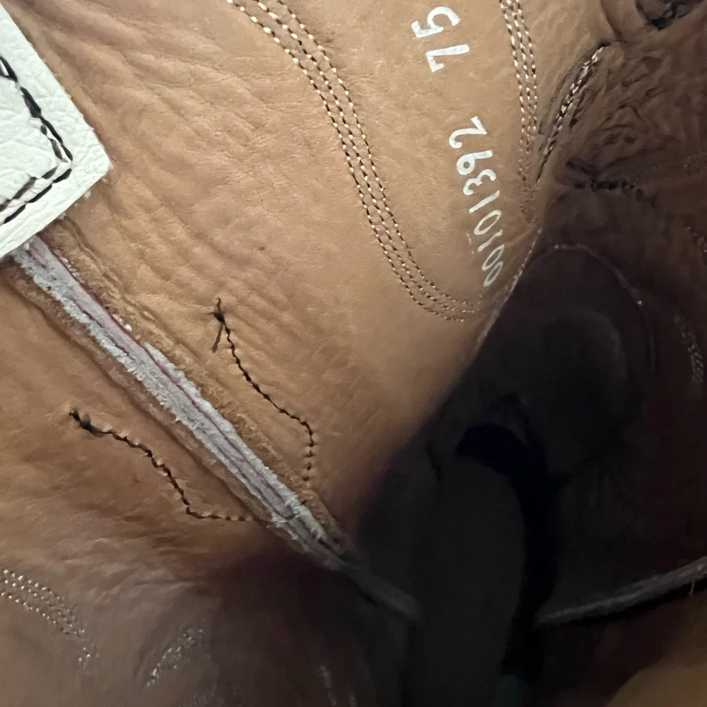 Red and Cream Smooth Ostrich Boots 7.5 B - Picture 6 of 6